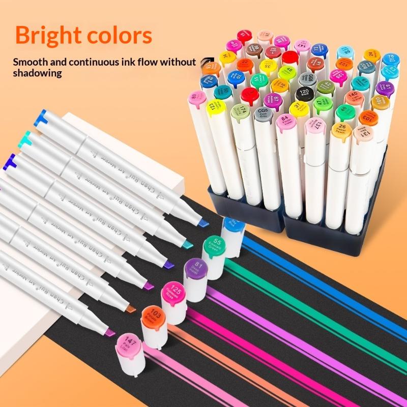 Dual Tip Art Markers 48 Assorted Colors Non-toxic Smooth Drawing Pens for Art Students Sketching Coloring Gift Choice