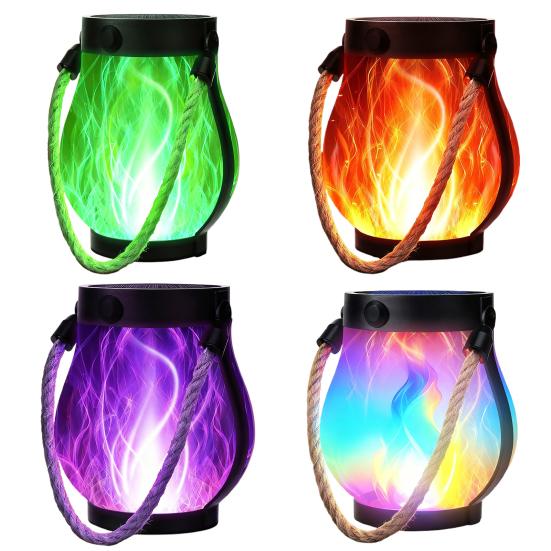 Weihnachtsflammenlaterne Seil LED Lichterkette mit automatischer Ein/Aus-Funktion Wasserdichte Outdoor-Hängelaterne für Camping Gartenparty