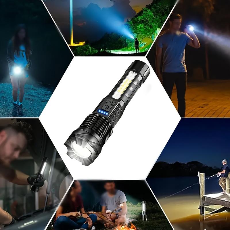 High Power Rechargeable Portable Flashlight Long Battery Life, Waterproof, Outdoor, Emergency, Multifunctional