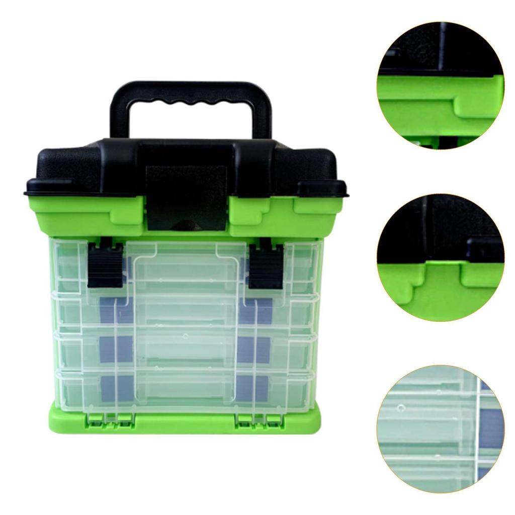 Fishing Tackle Box Sturdy Portable Multipurpose 4 Layer Waterproof Lure Box Baits Case for Angler Fishermen Enthusiast Gift