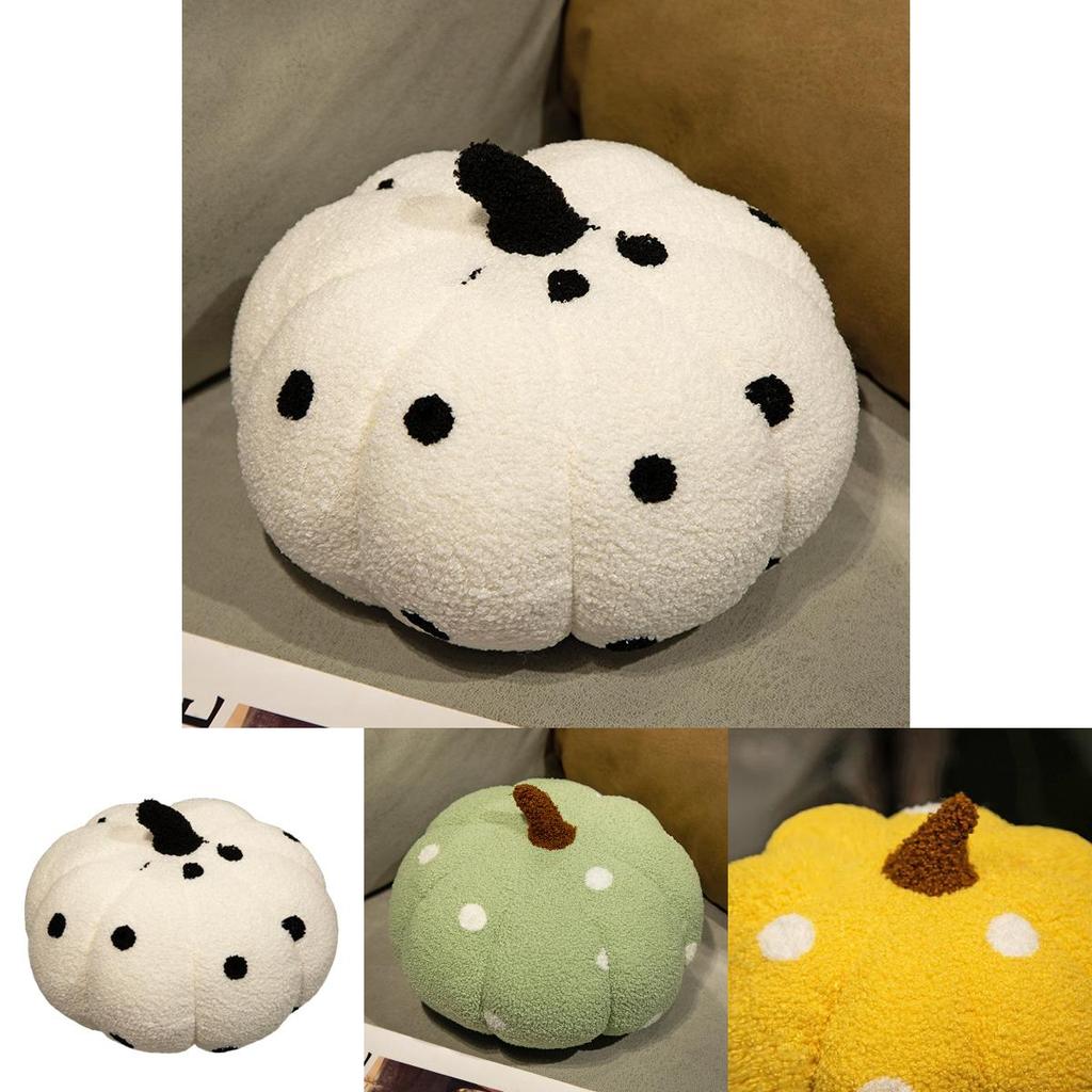 Cute Colorful Polka Dot Pumpkin Pillow Toy For Halloween Decor