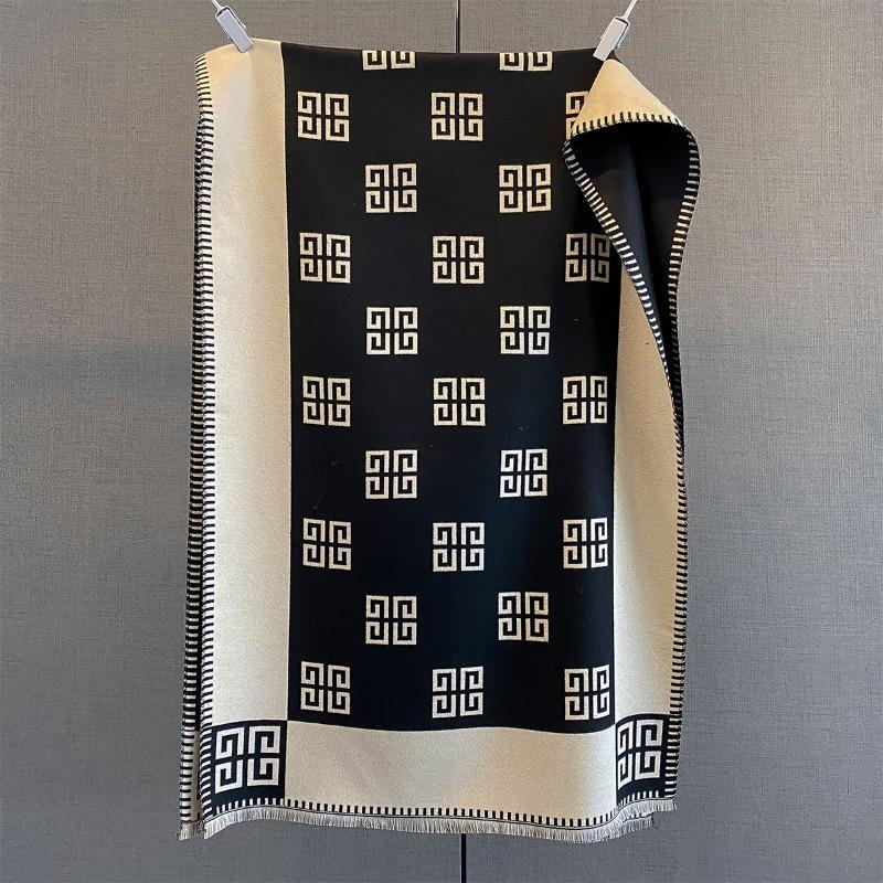 

Осень и зима универсальный изысканный жаккардовый шарф утолщенный теплый шарф двойного назначения внешнее украшение холодная шаль 185*65cm