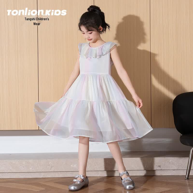 Tangshi Girls  2026 Summer Sweet Sleeveless Princess Dress 140