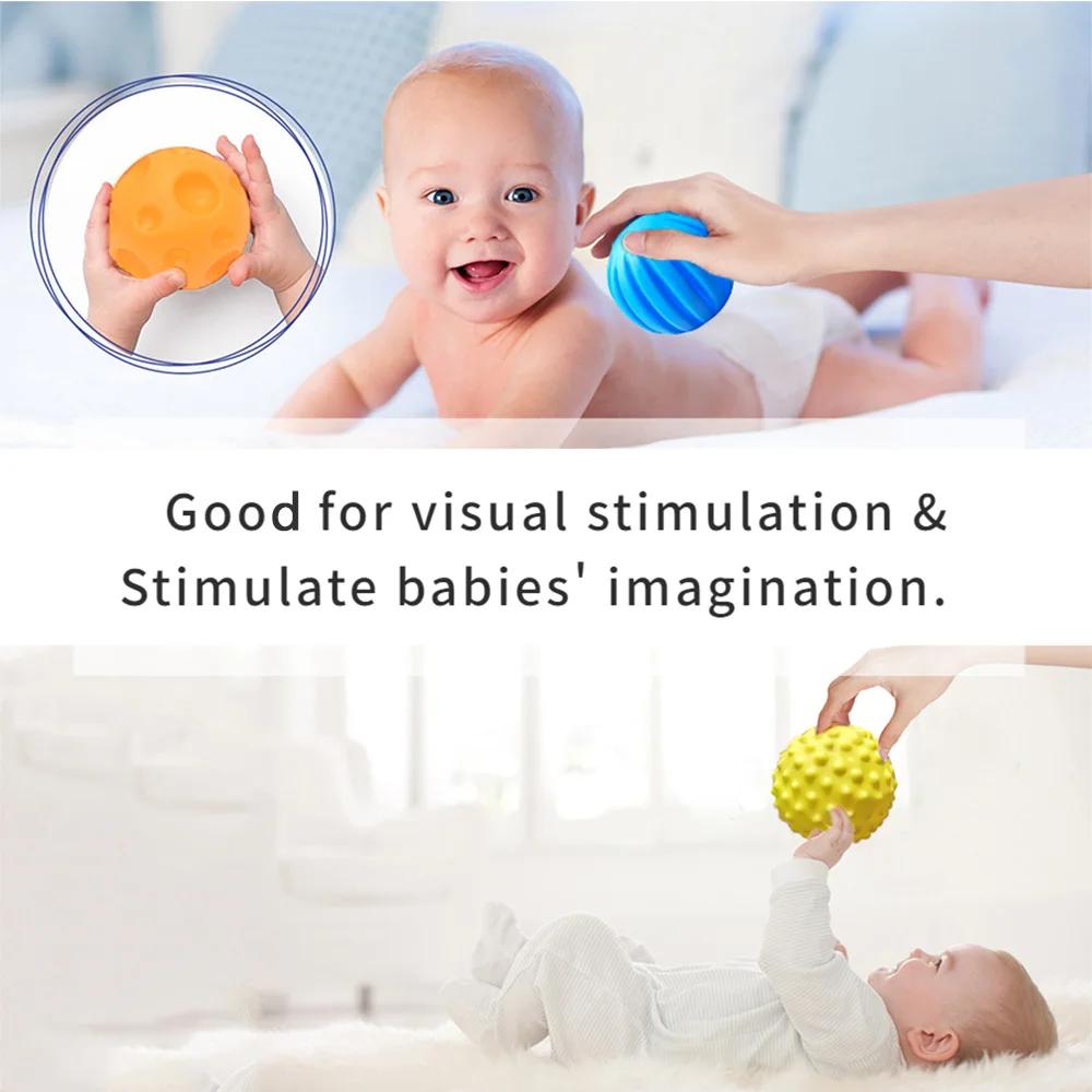 6PCS Textured Balls for Baby Sensory Play 6-12 Months Activity Multi Soft Ball Montessori Shower Toys for Children Best Gift