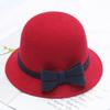 Autumn and Winter Women's Wool Hat Two-color Big Bow Basin Hat Elegant Temperament Felt Hat Top Hat