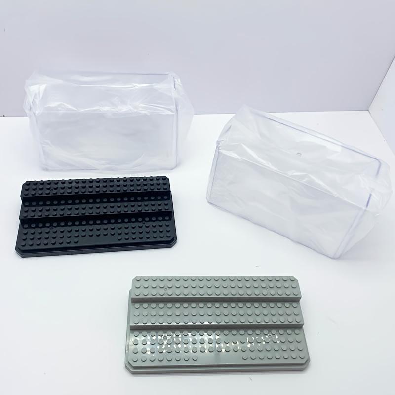 1pc 3-Tier Acrylic Display Case With Black Base Dustproof Storage Display Case For Building Blocks Figurines Model