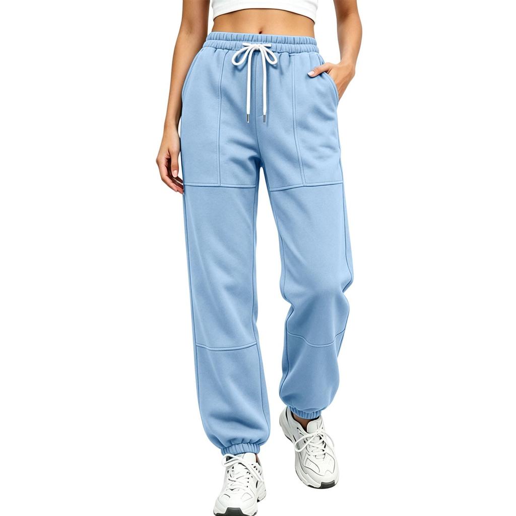 Damen Jogginghose mit hohem Bund und Bündchen, lässige Sweatpants für den täglichen Gebrauch und zum Entspannen