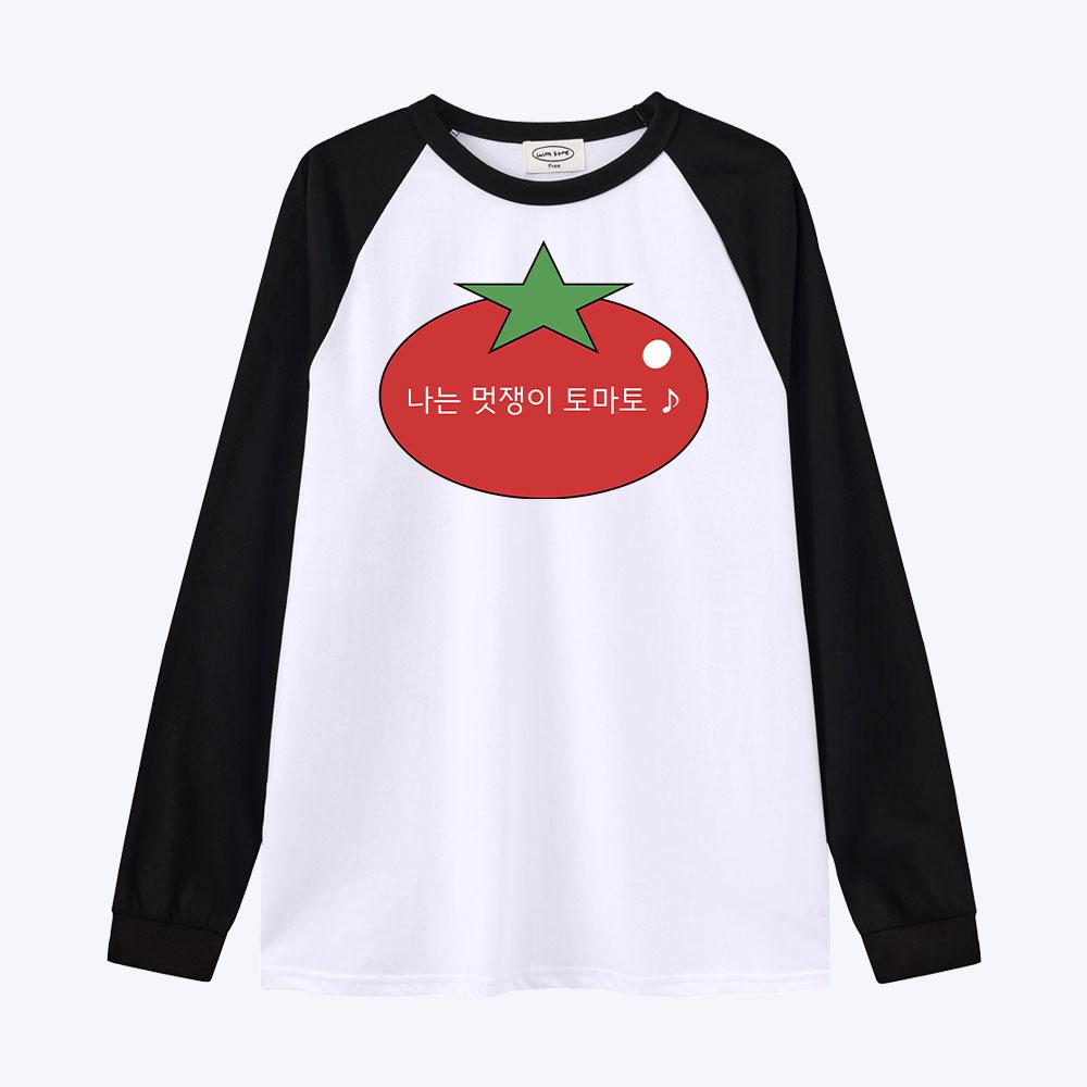 Wideusseom [Withsome Made] Stylish Tomato Cute Raglan T-Shirt