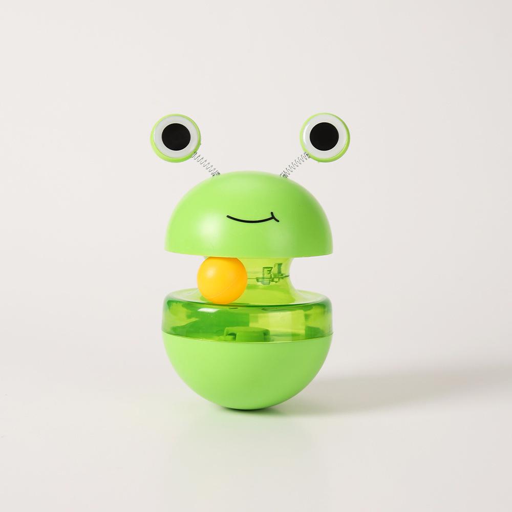 New Pet Toy: Spring Feather Teaser Stick & Frog Roly-Poly Food Dispensing Cat Toy