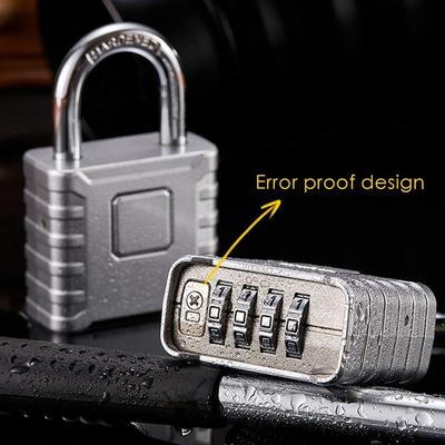 Metal Heavy Duty Padlock 4-Digit Number Combination Waterproof Security Lock Safely Rust Proof Anti-theft Padlock