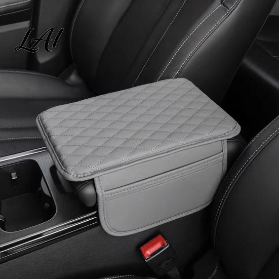 Auto Armrest Box Mat Car Center Console Cover Faux Leather Cover for Car Interior Protection Accessories Universal Middle Cushion with Side Storage
