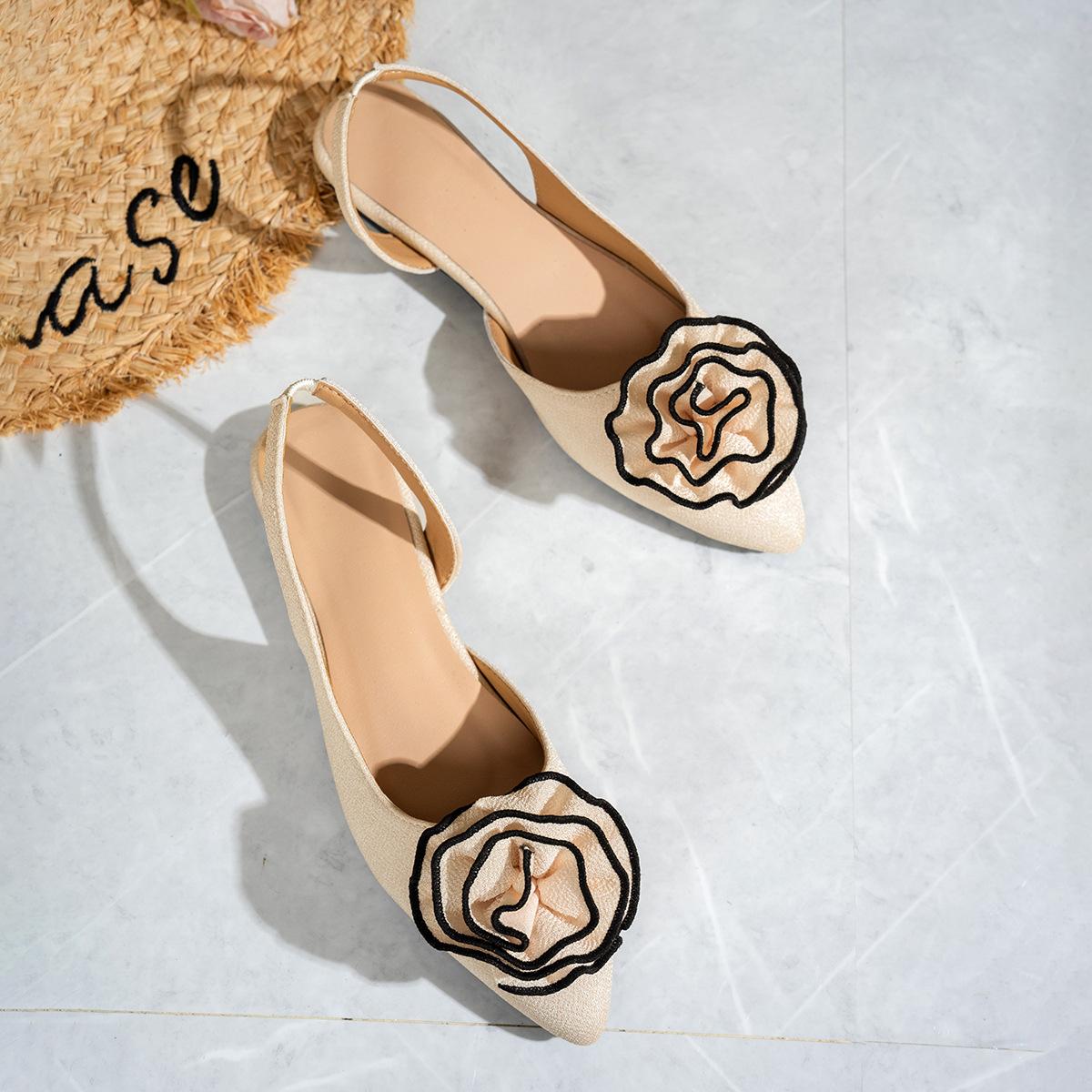 Summer Women Dress Shoes Pointed Toe Women Sandals Mixed Colors Low Heel Shoes for Women Low Heels 35-43 35