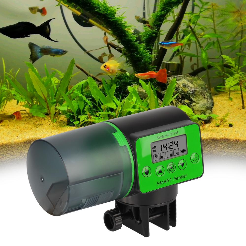 200ML Timer Feeder Digital Fish Tank 2 In 1 Manual and Smart LCD Display Adjustable Automatic Fish Feeder Aquarium