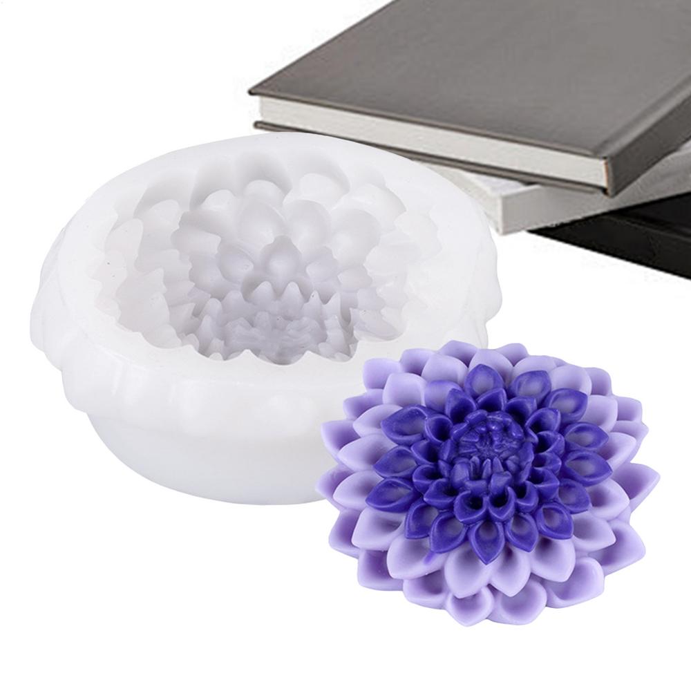 Flower Candle Mold Floral Soap Moulds Reusable Heat Resistant Silicone Flower Molds for Soap Crafting Handmade Candle Decor
