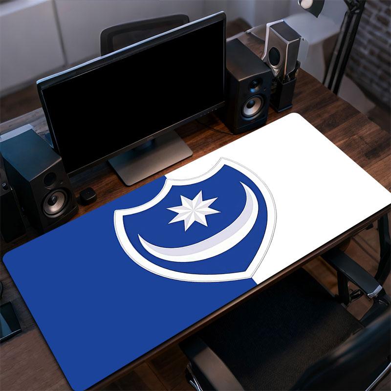 Portsmouth FC Mouse Pad, Large Gaming Desk Mat, Non-slip XXL Mousepad for Laptop & Tablet, Mini PC Playmat with Stitched Edges