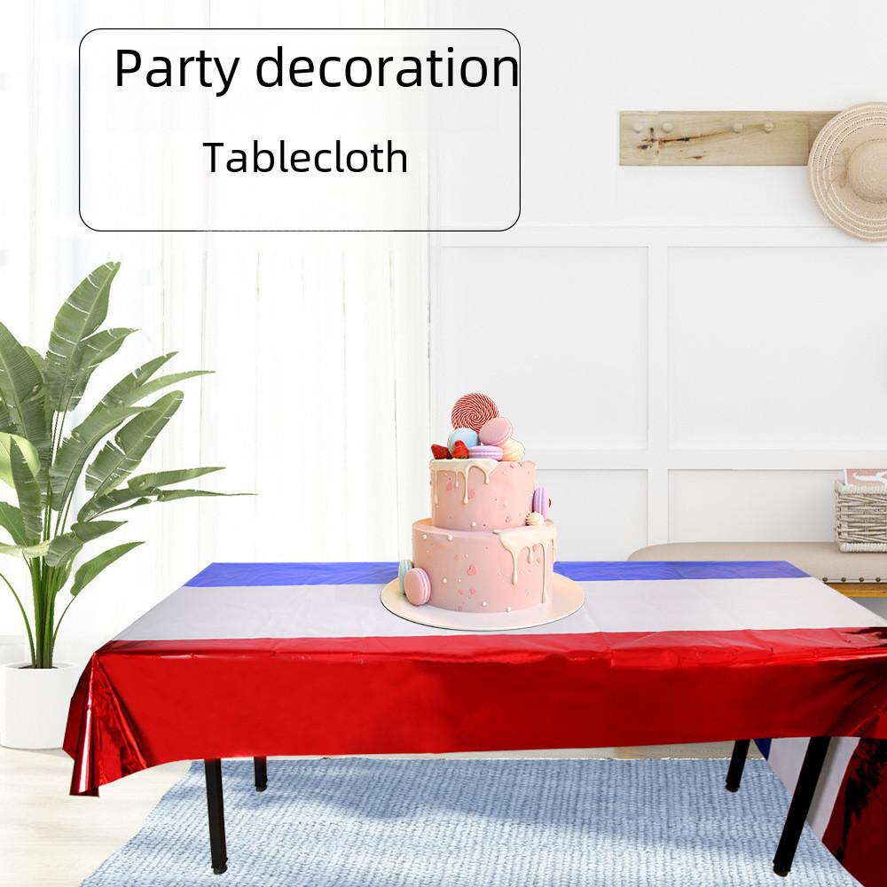 Festliches Rot-Weiß-Blaues Wasserdichtes Tischdecken für Unabhängigkeitstag-Feiern und Partys