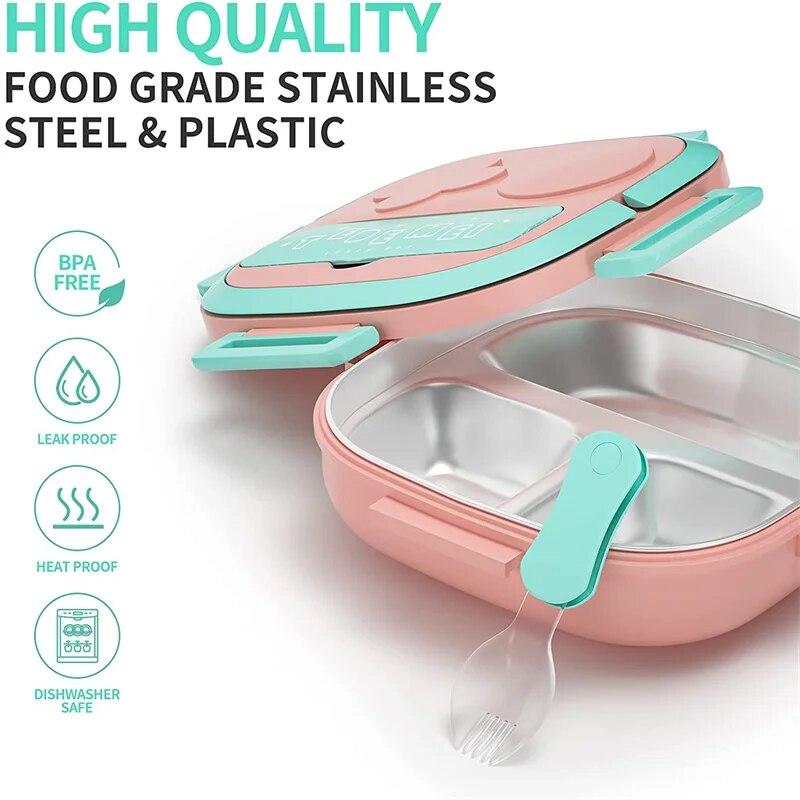 Edelstahl-Bento-Box Für Kinder & Erwachsene – Auslaufsicher, 3 Fächer, 304 Edelstahl, Spülmaschinenfest, BPA-frei (grün)