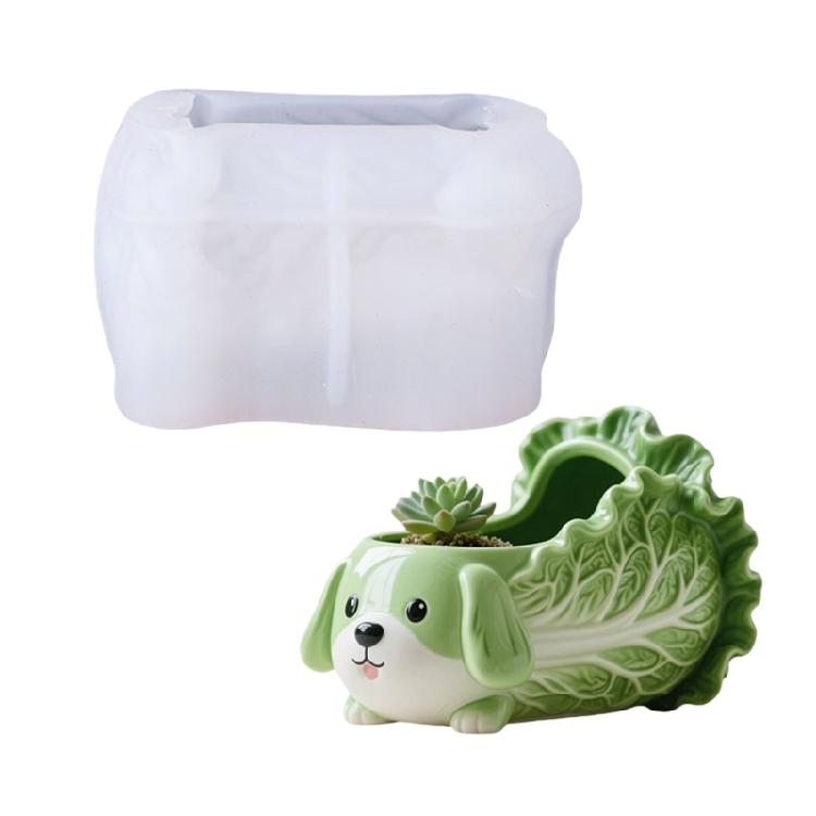 

Easy Demold Silicone Mould for Handmade Succulent Planter Cabbage Dog Flower Pots Making Mold Jewelry Making Tool 1