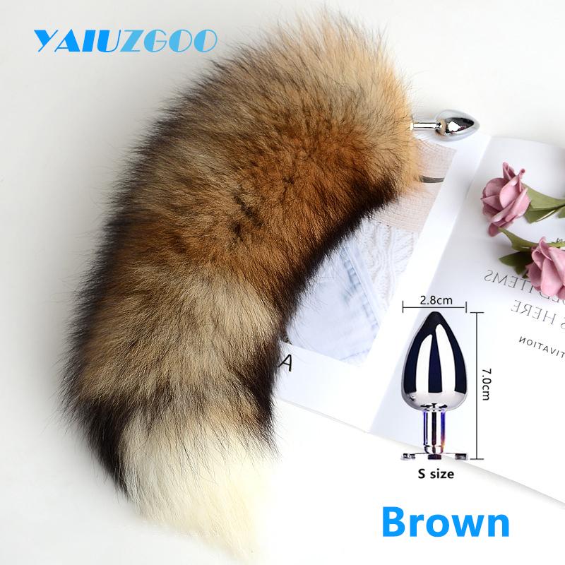 Separable Anal Plug Fox Tail Woman Cosplay Play Toy Natural Long Fox Tail Butt Plug Anal Sex Toys for Adult Products Couples