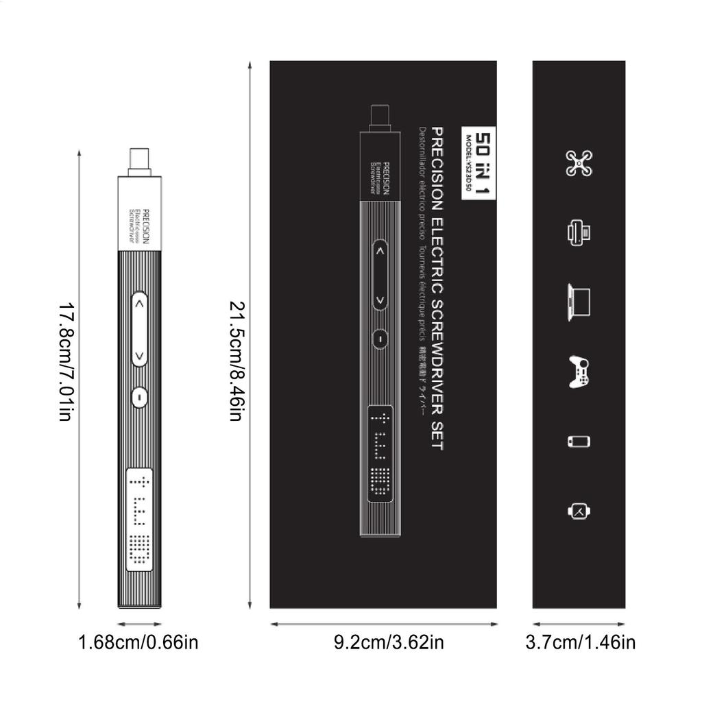 Small Electric Screwdriver 50 In 1 Screwdriver Tool 3 Torque Settings LED Light Laptop Screw Drive For Home Electronics Computer