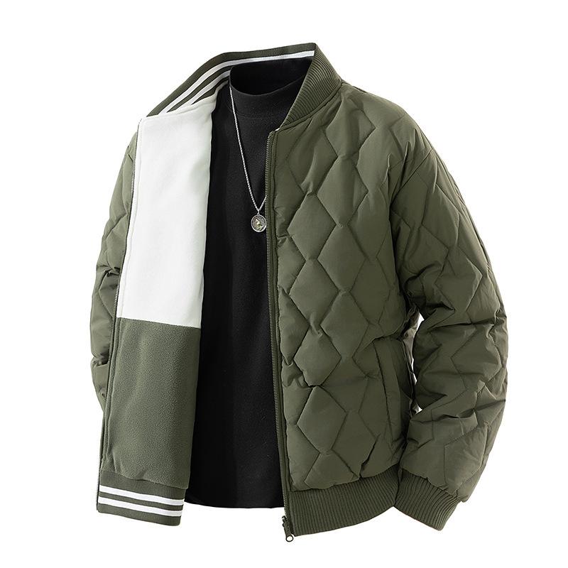 Large Men's Coat, Thick Standing Collar Jacket, Cotton Jacket, Baseball Collar, Men's