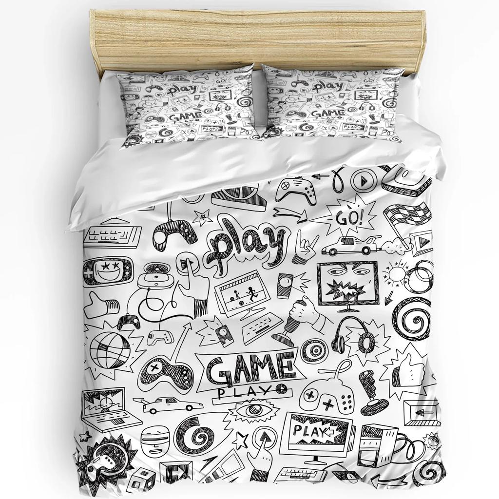 Cartoon Bee Cute Square Pattern Duvet Cover Bed Bedding Set Home Textile Quilt Cover Pillowcases Bedroom Bedding Set No Sheet