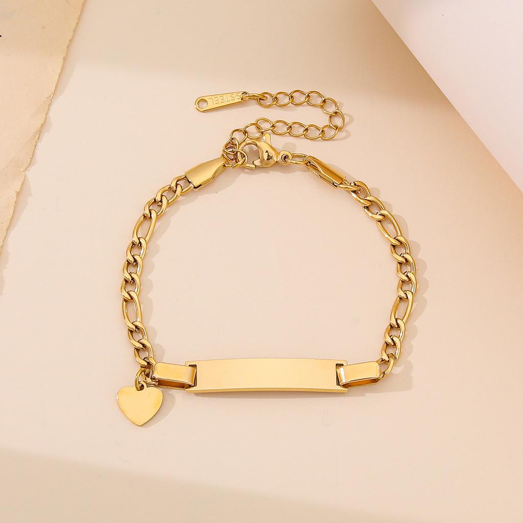 Stainless steel butterfly, crown, heart bracelet, couple bracelet, DIY personalized, smooth curved long bracelet, accessories