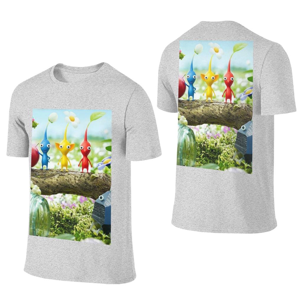 100 Cotton Pikmin TShirt Unisexs Double Sided T Shirt Unisex ONeck Summer Shirts Tops S6XL
