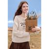Betu Women's 2025 Autumn Embroidered Drop Shoulder Casual Long Sleeve Sweatshirt