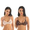 Women's Floral Lace Hollow Nipple Bralette Wire-free No Pad Bra Top Underwear Lingerie
