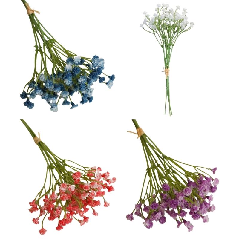 25Pcs Realistic Faux Gypsophila Flower For Wedding Bouquets Outdoor Indoors Decoration Long Time PVC Materials User Friendly Design