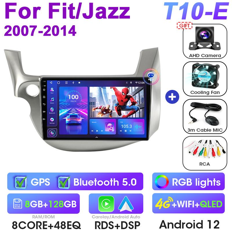 2 Din Android 12 Car Radio For Honda FIT JAZZ 2007 - 2014 Multimedia Video Player Navigation GPS Stereo Carplay Auto 4G RDS DVD