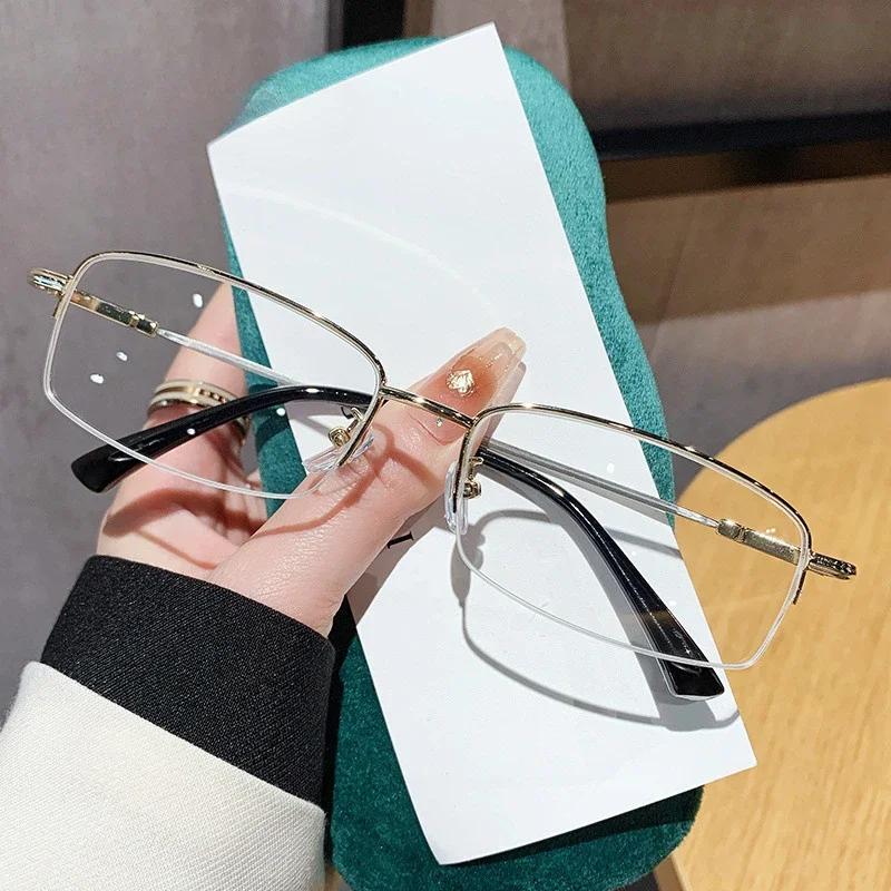 Metal Neutral Optical Finished Anti Blue Light Glasses Ultra Light Protective Eyeglass Lenses Elastic Eyeglass Frame