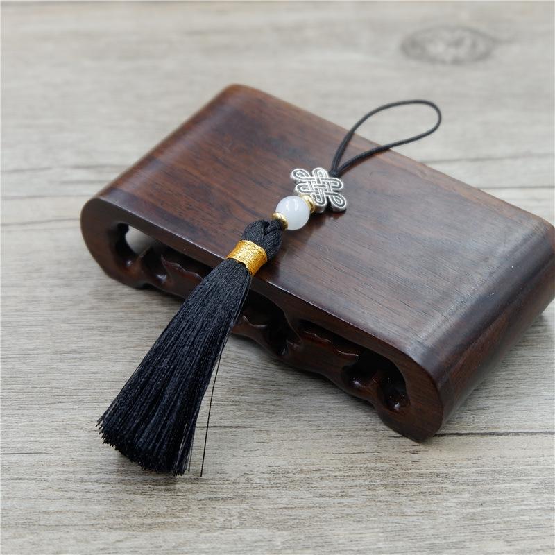 

Миниатюрный китайский узел с бахромой в виде уха, китайский ветер, закладка для руки, чехол для подвешивания, аксессуары для ушей, кулон, маленький бахромой в виде уха Xiangyun knot tassel чёрный