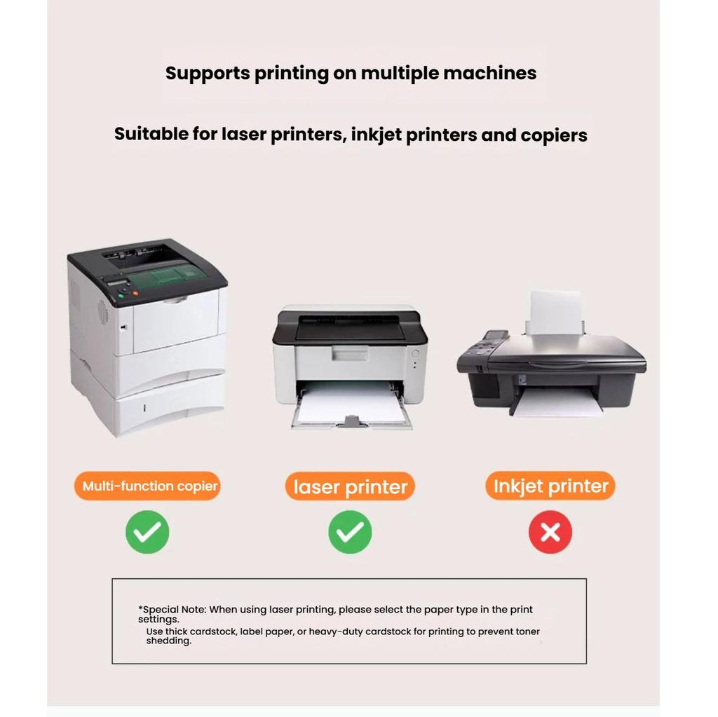 Surada A4/80 Self-Adhesive Printing Paper Divider, Inkjet Label Printing Sticker with Rounded Corners, 6 Pieces/sheet (96*93.33mm)