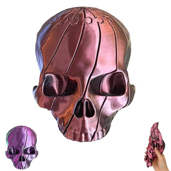 3D Printed Twisting Skull Toy Stress Relief Spiral Skull Toy Gothic Articulated Rotating Skull Fidget Spinner Desk Toy Party Favors