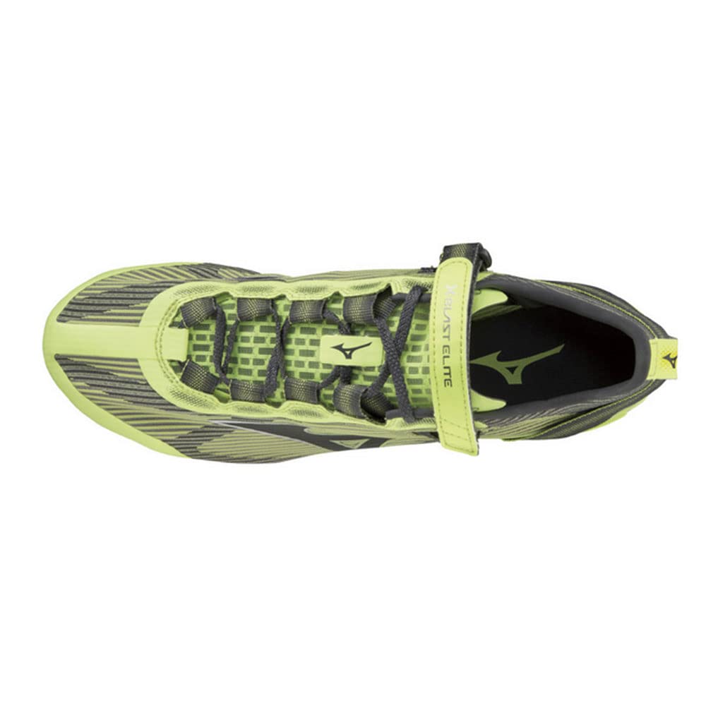 Mizuno ELITE 2 Track and Field Short Track and Field Under 800m 2E X-Blast Shoes, Club, Lightweight, Distance, Spikes, Track, Lime/Gray, 25.5 cm,
