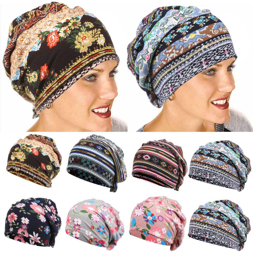 Elastic Cotton Beanies Winter Warm Sleep Caps Chemo Hat Muslim Hijabs Women Turban Hat Head Wrap