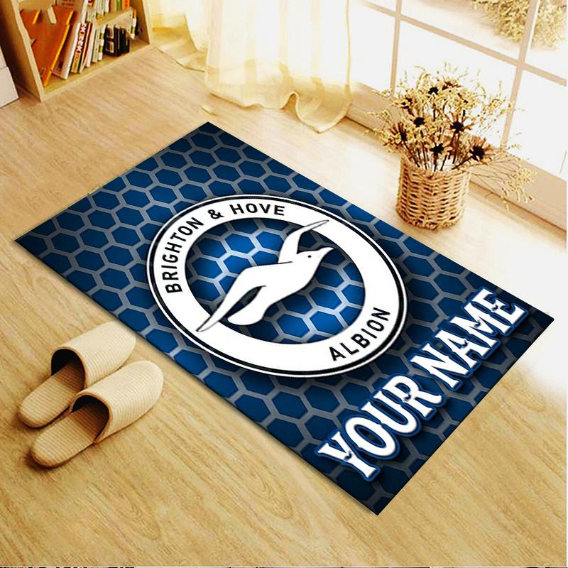 Custom Name Brighton&Hove Albion Carpet Rug for Living Room Bedroom Home Sofa Decoration,Kids Play Non-slip Floor Mat
