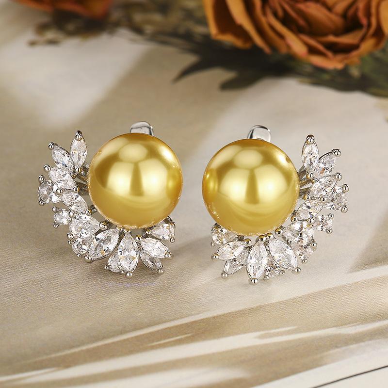 Jewelry Pearl Stud Earrings Asymmetrical Design Earrings Women'S Personality Dinner Wedding Accessories