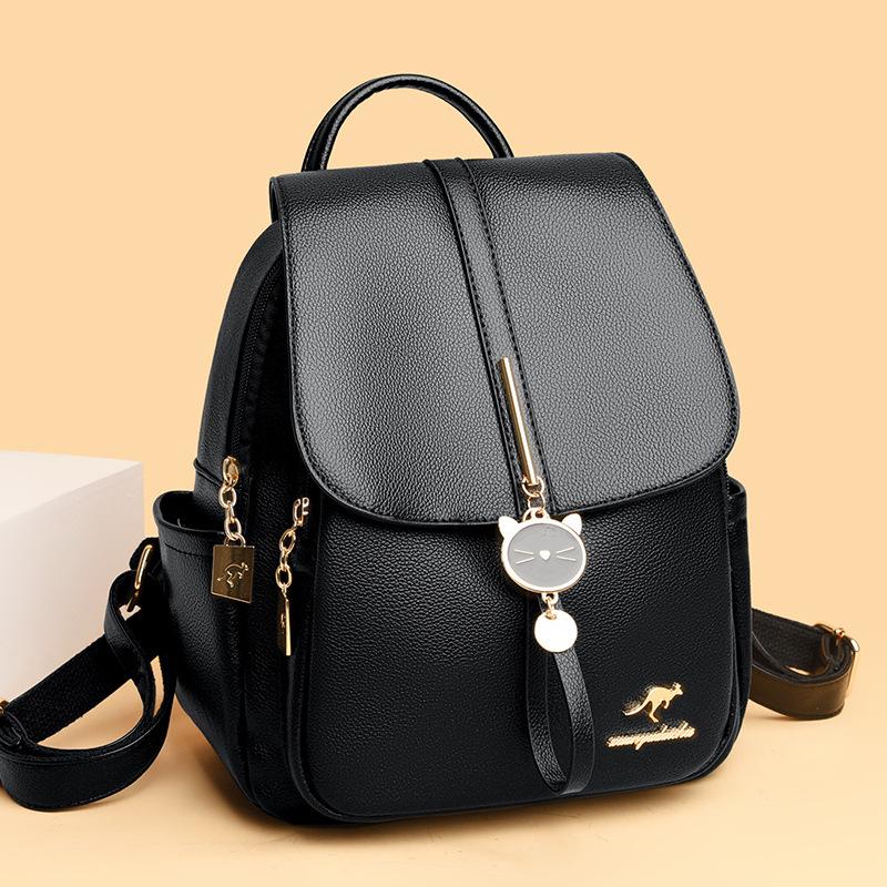 

Мягкий кожаный рюкзак женский 2024 новая корейская версия модного отдыха большой вместимости студенческий рюкзак дорожный рюкзак женский рюкзак