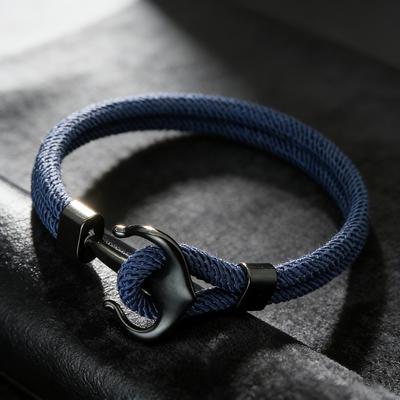 Modna Męska Bransoletka z Kotwicą na Nici 4mm Klasy A Dostępna w 7 Kolorach Outdoorowa Fajny Sporty Jeździeckie Odprowadzająca Pot Sznurkowa Bransoletka