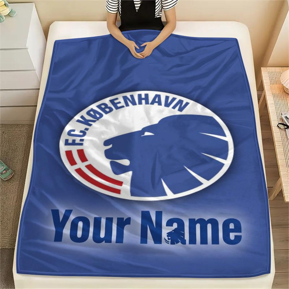 1PC Blue Claw Emblem Custom Name Patterned Flannel Blanket Suitable For All Seasons For Home Decor Warmth And Comfort Gifts Holiday Present