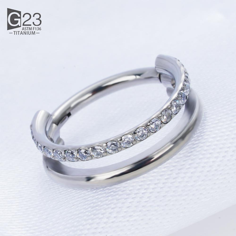 G23 Titanium Implant Grade Hinged Seamless Earrings Clicker Hoop Ring for Cartilage Helix Rook Septum Daith Tragus Conch