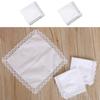 White Hankie Women Handkerchiefs Cotton Lace Trim Super Soft Washable Hanky Chest Towel Pocket Lace Trim Handkerchiefs