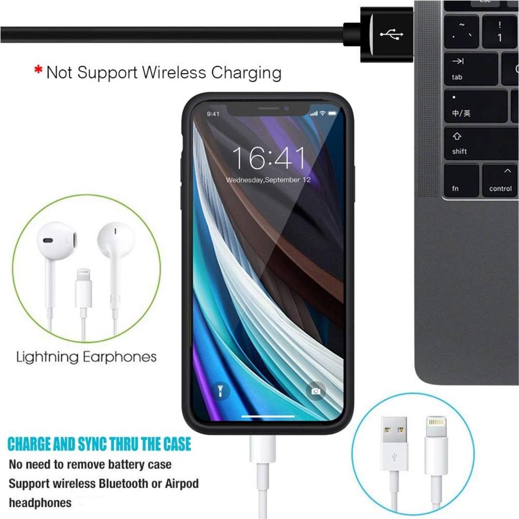 Battery Case for iPhone 12 Mini, Full Encircle 6000mAh Ultra-Slim Rechargeable Portable Charging Cover Extended Battery Pack Compatible with iPhone