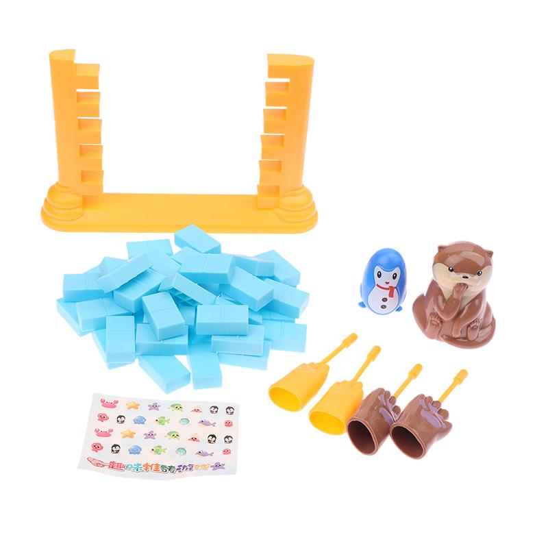 

1 Set Two Person Wall Building And Pushing Wall Parent-Child Interactive Fun Board Game Saving Penguin Children S Puzzle Toys