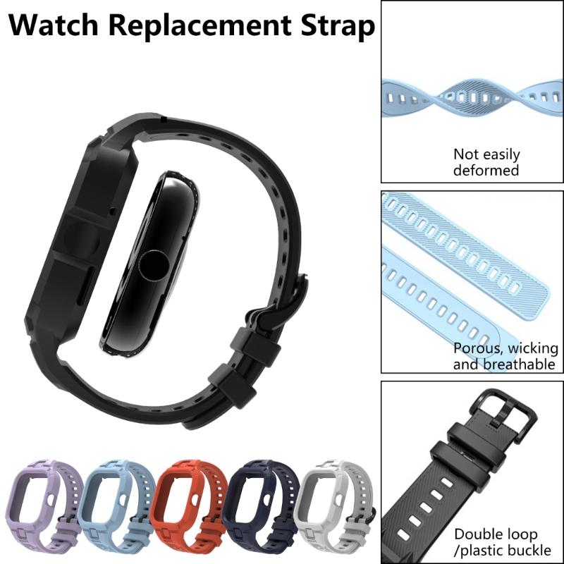 Upgrades Silicone Replacement Band Soft Adjustable Wrist Strap Comfortable Wristband Simple Installs for Watch 4