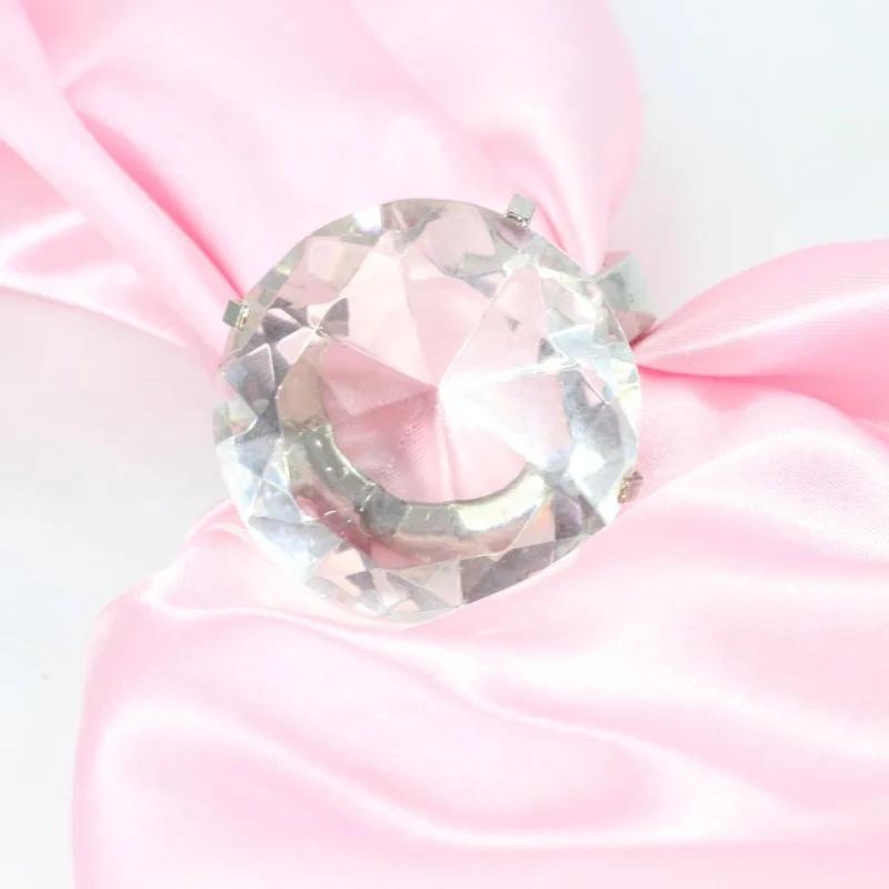 Gorąca sprzedaż 60mm K9 Kryształowo Przezroczysty Pierścień na Serwetkę w Kształcie Diamentu na Dekorację Stołu Weselnego i na Przyjęcie na Kolację na Urodziny
