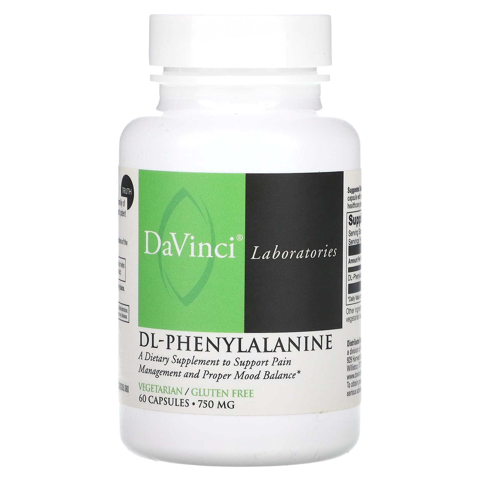 

Dl-Phenylalanine, 750Mg, 60 Capsules